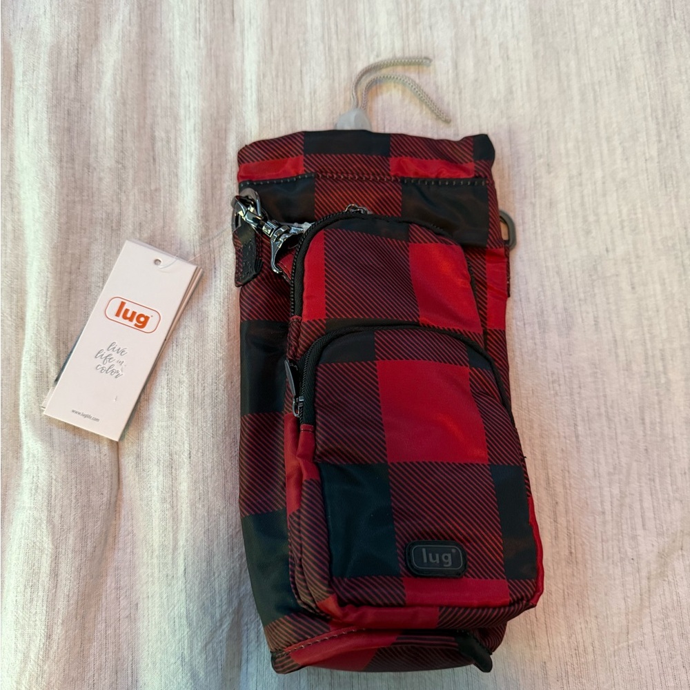 NEW Lug Huggie Crossbody Bottle Holder Buffalo Plaid